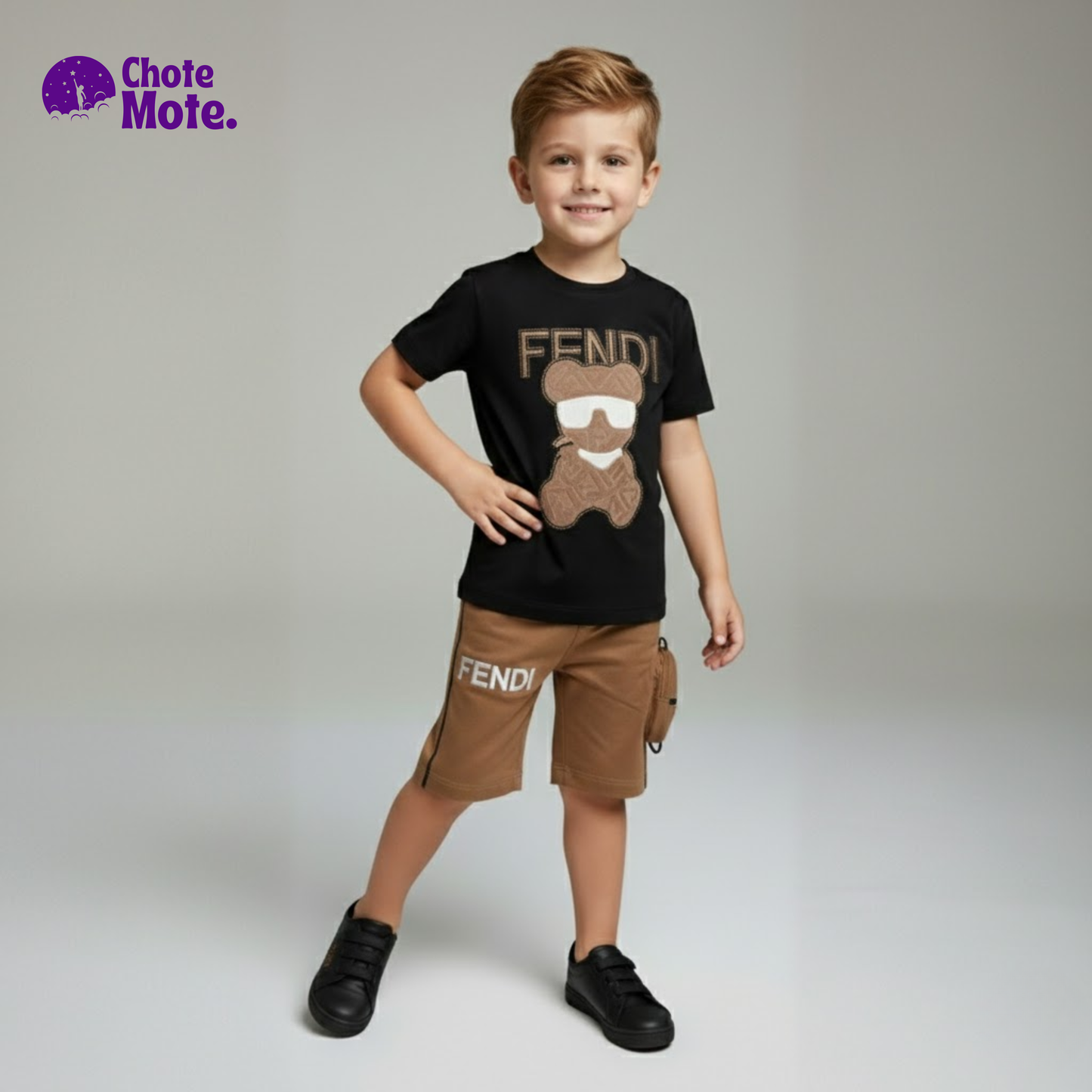 Article 3905 : Boys Premium 2-Piece Summer Suit in Black & Brown